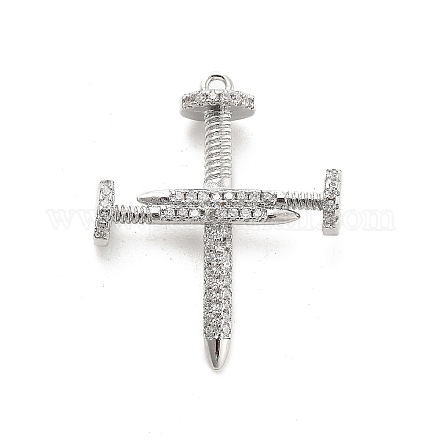 Латунные микропаве прозрачные подвески с фианитом KK-L228-44A-P-1