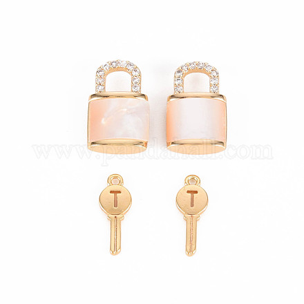 Латунные микропаве прозрачные кубические циркониевые подвески KK-T062-159G-NF-1