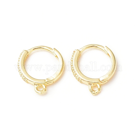 Латунные серьги-кольца из прозрачного кубического циркония KK-C018-01B-G-1