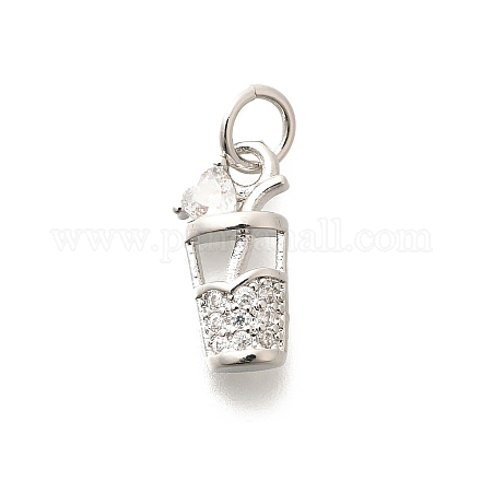 Латунные микропаве прозрачные подвески с фианитом KK-L225-009P-02-1