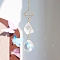Glass Pendant Decorations, with Metal Finding and Natural Quartz Crystal Chips, for Home Bedroom Hanging Decorations, 350mm