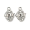Alloy Rhinestone Pendants, Rack Plating, Lead Free & Cadmium Free, Platinum, Starfish, 15x11x4.5mm, Hole: 1.6mm