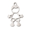 201 Stainless Steel Pendants, Boy Charm, Laser Cut, Stainless Steel Color, 19x12x1mm, Hole: 1.5mm