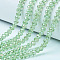 Electroplate Glass Beads Strands, AB Color Plated, Faceted, Rondelle, Pale Green, 10x8mm, Hole: 1mm, about 60~61pcs/strand, 46~48cm