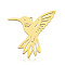 201 Stainless Steel Pendants, Laser Cut, Bird, Golden, 34x39.5x1mm, Hole: 1.5mm