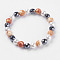Synthetic Hematite Beads Stretch Bracelets, with Ocean White Jade and Shell Beads, 2-1/4 inch(57mm)