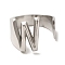 Non-Tarnish 201 Stainless Steel Finger Rings, Letter W, Inner Diameter: 18mm