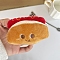 Cute Cartoon Fast Food Theme Plush Wallets for Children, with Key Rings, Hot Dog, 11cm