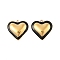 304 Stainless Steel Enamel Pendants, Heart Charms, Real 18K Gold Plated, PVD Vacuum Plating, Black, 18x18.5x4mm, Hole: 1.5mm