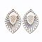 Undyed Natural Wooden Chandelier Components Links, Laser Cut Shapes, Horse Eye, Antique White, 79.5x50x2.5mm, Hole: 1.5mm