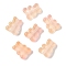Transparent Spray Paint Glass Beads, Bear, Bisque, 10x8x4mm, Hole: 1mm