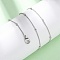 Brass Satellite Chain Necklaces, with Lobster Claw Clasps, Rack Plating, Long-Lasting Plated, Platinum, 15.75 inch(40cm)