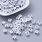 Letter V Cube Acrylic Beads, Horizontal Hole, White, Size: about 6mm wide, 6mm long, 6mm high, hole: 3.2mm, about 300pcs/50g