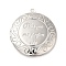 Rack Plating Brass Locket Pendants, Photo Frame Pendants for Necklaces, Cadmium Free & Lead Free, Flat Round Charm, Silver, 36x32.5x6.5mm, Hole: 2mm, Inner Diameter: 24.5mm