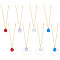 8Pcs Glass Teardrop Pendant Decorations, Hanging Suncatchers, with Brass & Iron Findings, for Home Decoration, Mixed Color, 16.2~19cm