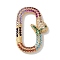 Rack Plating Brass Micro Pave Cubic Zirconia Twister Clasps, Cadmium Free & Lead Free, Long-Lasting Plated, Real 18K Gold Plated, Oval, Colorful, 26x17x3mm