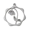 Non-Tarnish 304 Stainless Steel Pendants, Flower, Stainless Steel Color, 23.5x21.5x1mm, Hole: 1.5mm