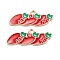 Alloy Enamel Pendants, for Earrings, Light Gold, Carrot, Red, 10x27x2mm, Hole: 1.6mm