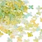 Metal Enlaced Acrylic Bead Caps, Flower, Yellow, 11.5x11.5x3mm, Hole: 1.5mm, about 3846pcs/500g