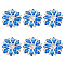 6Pcs 1-Hole Brass Shank Buttons, with Rhinestone and Glass, Garment Decoration, Flower, Royal Blue, 26x26x10mm, Hole: 2mm
