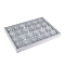 24 Grids Velvet Pendant Organizer Trays, Rectangle, Gray, 240x350x30mm