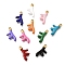 304 Stainless Steel Pendants, with Enamel, Ion Plating(IP), Golden, Coral Shape Charm, Mixed Color, 23.5x11x3mm, Hole: 1.6mm