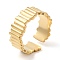 304 Stainless Steel Twist Open Cuff Ring for Women, Real 18K Gold Plated, US Size 8 1/2(18.5mm)