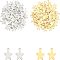 304 Stainless Steel Charms, Star, Golden & Stainless Steel Color, 10x8x0.8mm, Hole: 1mm, 160pcs/box