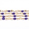 Ion Plating(IP) 304 Stainless Steel Link Chains, with Spool, with Enamel, Soldered, Golden, Indigo, 4~10x2x0.4~2mm, about 32.8 Feet(10m)/roll