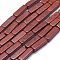 Natural Red Jasper Beads Strands, Cuboid, 12.5~13.5x3~5x3~4.5mm, Hole: 1mm, about 30~32pcs/strand, 15.1~15.9 inch(38.5~40.5cm)