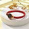 Constellation Nylon Cords Multi-strand Bracelets, Double Chain Jewelry for Women Men, with Golden Brass Findings & Enamel Charm, Red, Cancer, 8 inch(20.3cm)