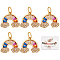 Brass Micro Pave Colorful Cubic Zirconia Pendants, with Jump Ring, Rainbow, Real 18K Gold Plated, 11.5x14x2mm, Hole: 3.5mm, 5pcs/box