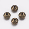 Tibetan Style Spacer Beads, Cadmium Free & Nickel Free & Lead Free, Donut, Antique Bronze, 7x5mm, Hole: 2mm