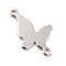 Rack Plating Brass Connector Charms, Long-Lasting Plated, Butterfly Links, Platinum, 11x18x1mm, Hole: 1.2mm