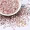 Glass Seed Beads, Transparent Lustered Glass, Square Hole, Square, Misty Rose, 4x4x4mm, Hole: 1.2mm, 222pcs/20g