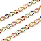 Brass Curb Chains, with Enamel, Spool, Long-Lasting Plated, Soldered, Golden, Colorful, Link: 10.3x7x1.25mm