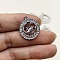 Constellation Themes Alloy Rhinestone Pendants, Flat Round Charms, Silver, Scorpio, 24x21mm