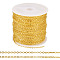 Brass Coated Iron Flat Cable Chains, Soldered, with Spool, Flat Oval, Golden, 2x1.5x0.3mm, about 32.81 Feet(10m)/Roll