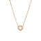 White Cubic Zirconia Heart Pendant Necklace with Stainless Steel Chains, Rose Gold, 17-3/4 inch(45cm)