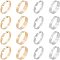 UNICRAFTALE 40pcs 2 Styles Adjustable Band Finger Ring Size7 Stainless Steel Plain Knuckle Rings 2 Colors Flat Metal Finger Ring Wedding Band for Women Men