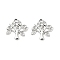 Alloy Crystal Rhinestone Pendants, Tree Charms, Platinum, 20x20.5x1.5mm, Hole: 1.8mm