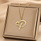 304 Stainless Steel Heart Initial Pendant Necklaces for Women Men, Golden, Letter P, 15.75~17.72 inch(40~45cm)