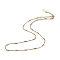 Ion Plating(IP) 304 Stainless Steel Column Link Chain Necklace for Men Women, Golden, 15.98 inch(40.6cm)