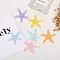 Translucent Resin Sea Animal Cabochons, Glitter Starfish, Light Blue, 37x39x6mm