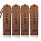 Cowhide Leather Labels, Handmade Embossed Tag, with Holes, for DIY Jeans, Bags, Shoes, Hat Accessories, 180x50x1.2mm