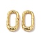 Brass Spring Gate Rings, Cadmium Free & Nickel Free & Lead Free, Oval, Real 18K Gold Plated, 7 Gauge, 15x8.5x3.5mm, Inner: 5x11mm