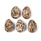 Natural Leopard Skin Jasper Pendants, Teardrop Charms, 29.5~30.5x19.5~20.5x8~11mm, Hole: 2~3mm