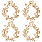 Beebeecraft 10Pcs Olive Branch Charm 18k Gold Plated Oval Circle Frame Leaf Pendant Charm Links Connectors for DIY Jewelry Findings Making Hole 1mm