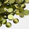 Cat Eye Cabochons, Half Round, Olive, 10x2~3mm