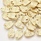 Alloy Links connectors, Hammered, Oval, Light Gold, 14x9x2.5mm, Hole: 1.6mm